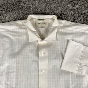 John W Nordstrom Tuxedo Dress Shirt Mens 16-34 White Cotton Woven Luxury Preppy
